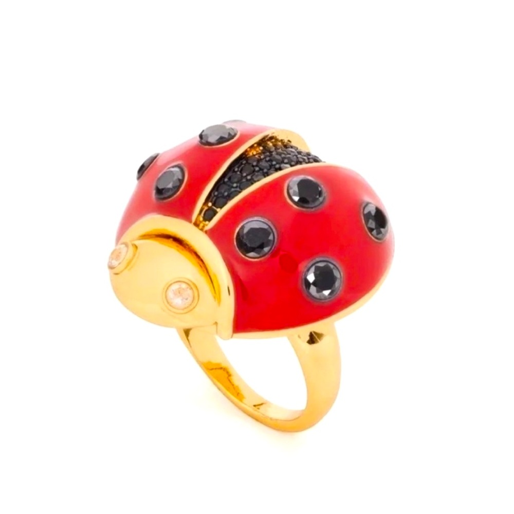 Kate Spade 'little ladybug' Gold Tone Ring size 5
